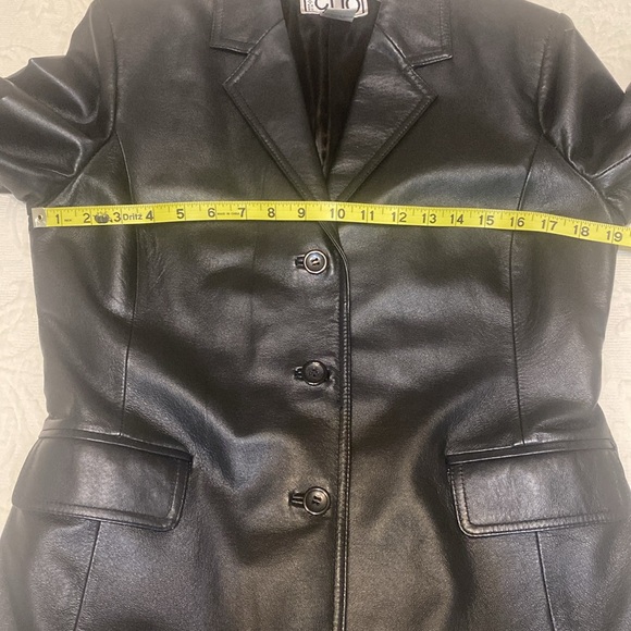 90’s CLIO Black Leather Blazer Jacket Size 10 - Picture 8 of 14